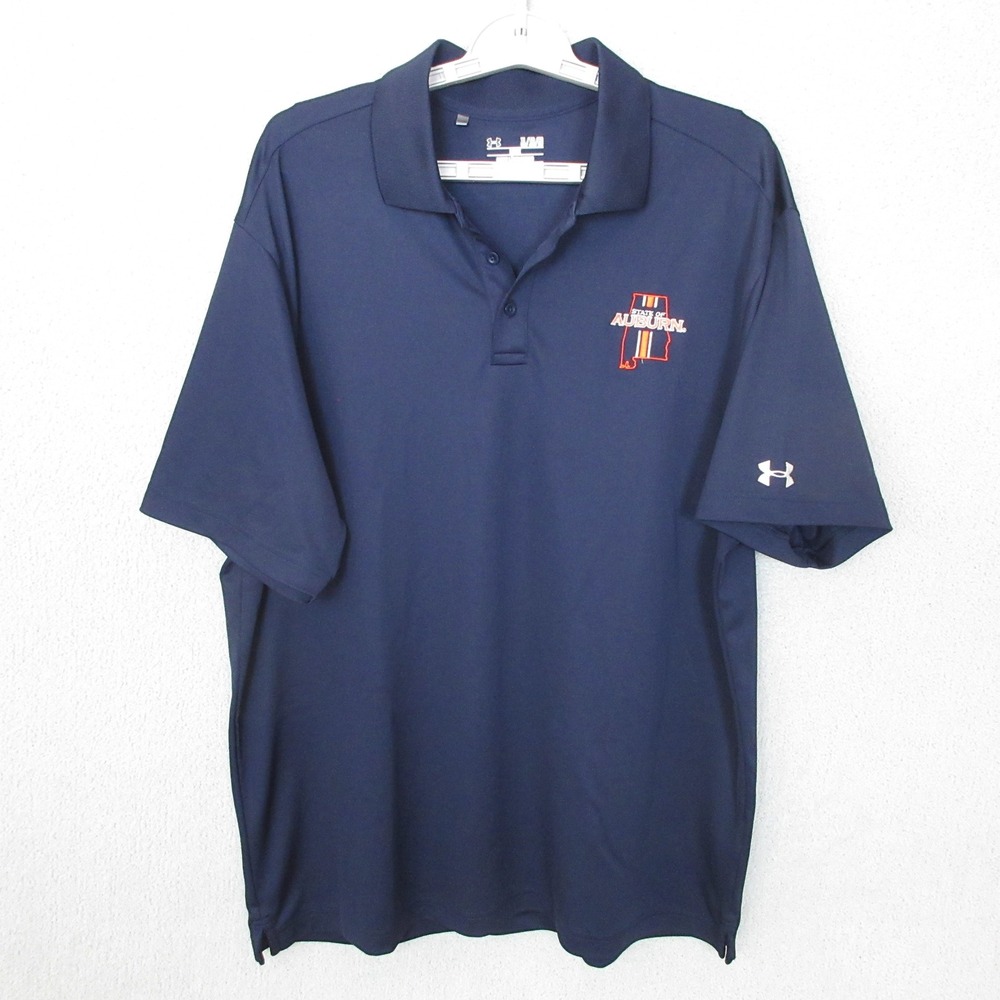 Under Armour Auburn Tigers Polo Shirt Mens XL Tall State of Alabama Logo